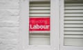 Labour party campaign sign, Wimbledon, London