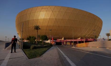 Welcome to Lusail: Lego-city of the gods and one of the strangest places on earth | World Cup 2022 3 A security guard at the Lusail Iconic Stadium