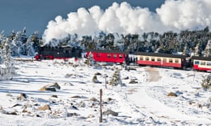 A train on the Brocken, the summit of the Harz and the farthest point west the Soviets reached into Germany.