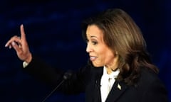 Democratic presidential nominee Vice President Kamala Harris speaks during a presidential debate with Republican presidential nominee former President Donald Trump at the National Constitution Center in Philadelphia, Tuesday, Sept. 10, 2024. (AP Photo/Alex Brandon)