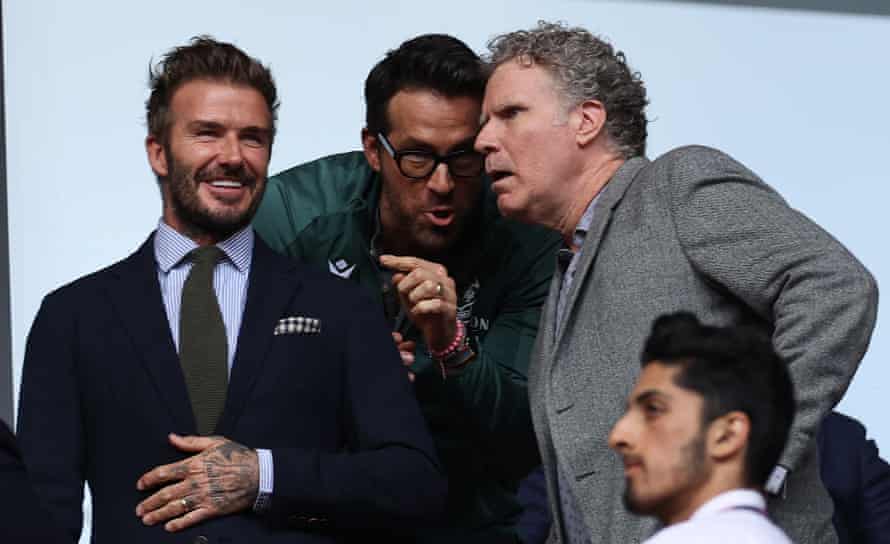 David Beckham and Will Ferrell join Reynolds at Wembley for the match.