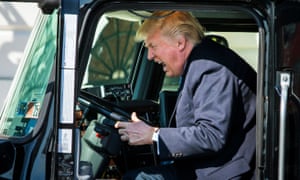 The president in the driving seat.