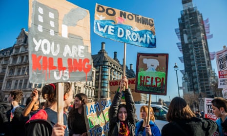 A YouthStrike4Climate protest in London on 15 February.