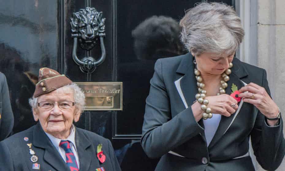 Theresa May and Barbara Weatherill, a second world war veteran