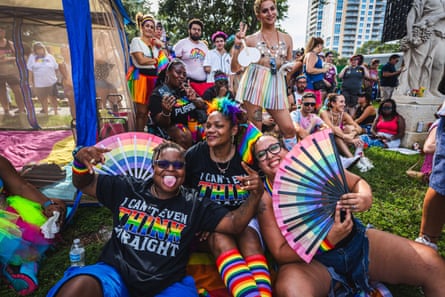 Pro-LGBTQ+ supporters and allies marched and rallied to support the St. Pete Pride Parade in St. Petersburg, Florida on June 24.