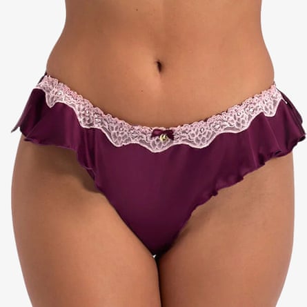 Boux Avenue Gretta satin flutter brazilian knicker in Berry