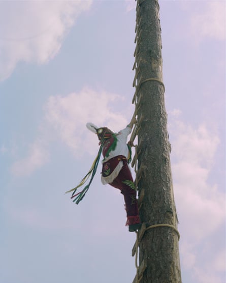 Irene García climbs up the voladores’ pole 
