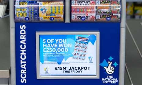 A National Lottery scratchcard display