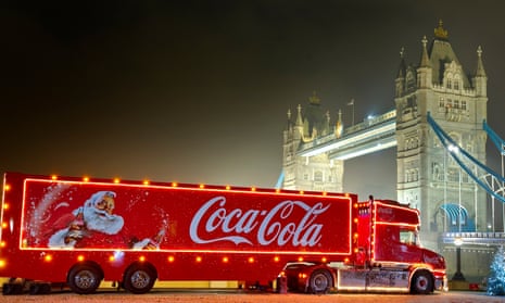 A Coca-Cola Christmas truck in London in 2015