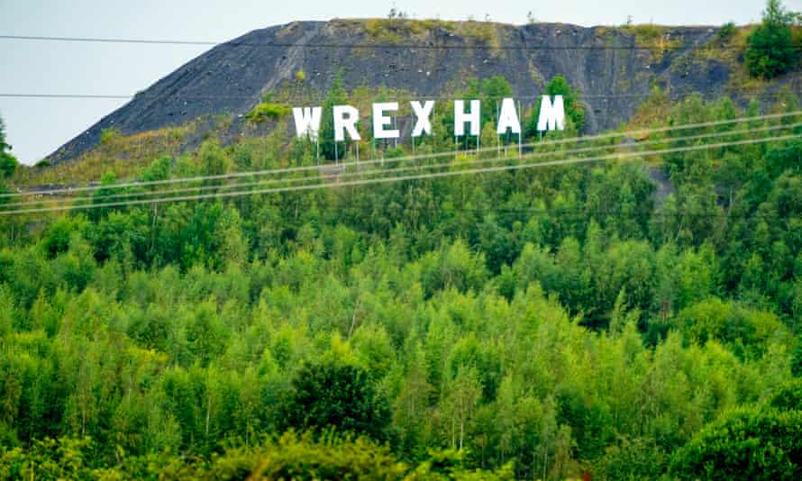 A Hollywood-style sign has been installed on the Bursham Bank, close to Wrexham.
