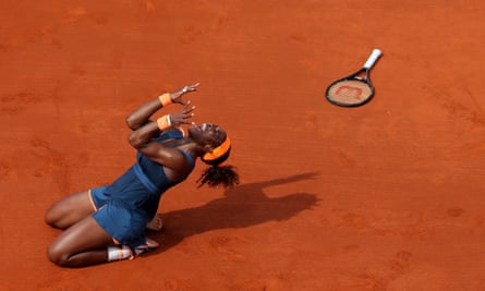 Serena Williams celebrates after winning the French Open in 2013.
