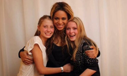 Pop idol … Zara Larsson (right) meets Beyoncé in 2014.