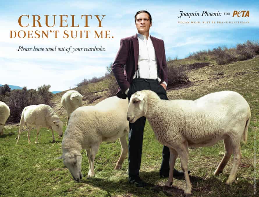 Joaquin Phoenix in a Peta advert.