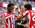 Jonathan David earns Atlético precious win over 10-man Real Madrid in fractious derby