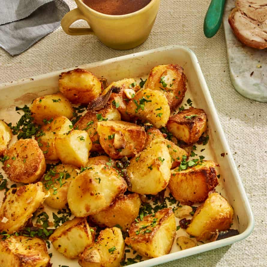 Gill Meller's fried potatoes with anchovies, capers, garlic and parsley.