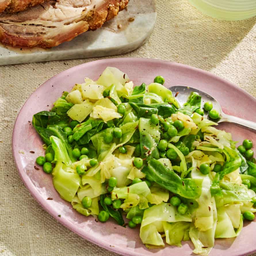 Gill Meller’s cabbage and peas with caraway and butter.