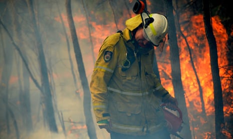 A firefighter backburning in Mangrove Mountain during vast bushfires that raged for weeks during the crisis. 