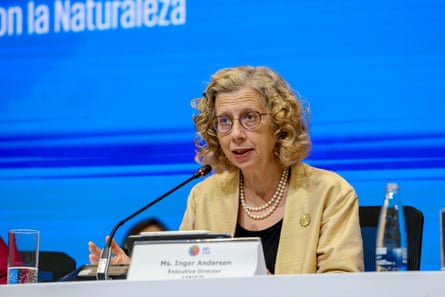 A woman speaks into a microphone.