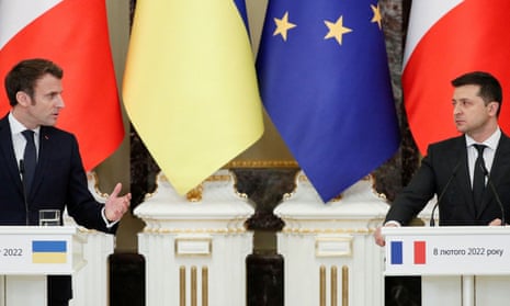 Emmanuel Macron and Volodymyr Zelenskiy in Kyiv.