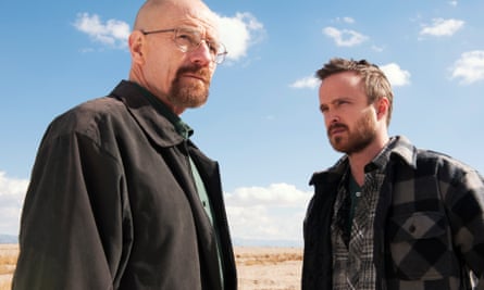Bryan Cranston, left, and Aaron Paul in a scene from Breaking Bad.