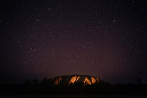 The night sky over Uluru after the first full day of the climbing ban in October 2019