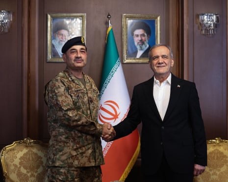 Asim Munir meets Iranian president Masoud Pezeshkian in Tehran on Thursday