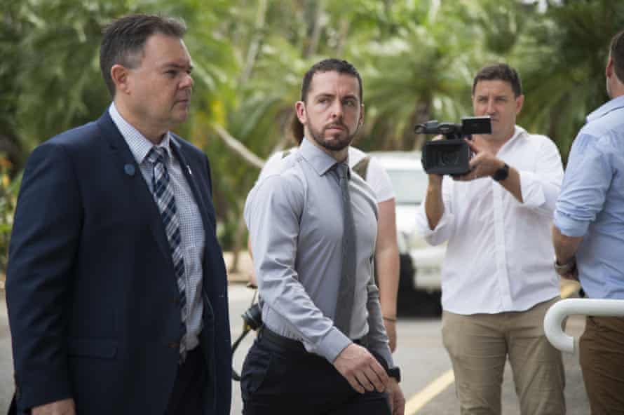 Zachary Rolfe’s ex-fiancee told detectives he spoke of getting paid holiday if he shot someone, court documents show | Northern Territory 3 Zachary Rolfe (right) arrives at Darwini supreme court with and NT Police Union president Paul McCue.