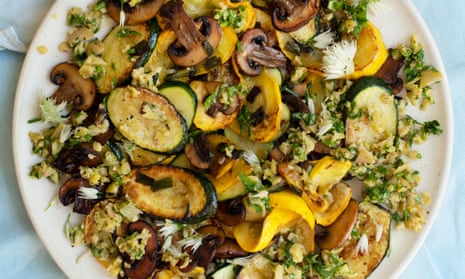 ‘Even the largest courgettes are good cooked with olive oil and garlic’: courgettes and mushrooms