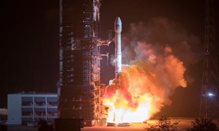 A rocket launches two Chinese satellites last month