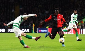 Celtic’s Ryan Christie scores his side’s second goal.