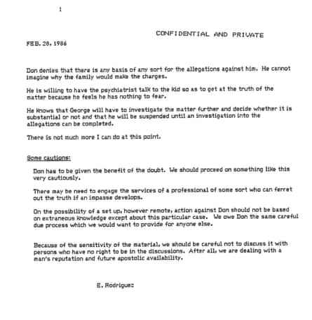 A memo dated 28 February 1986.