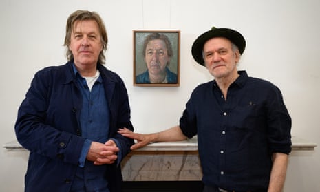Doug Moran national portrait prize 2022 winner Graeme Drendel with fellow artist and subject of his portrait, Lewis Miller [left)