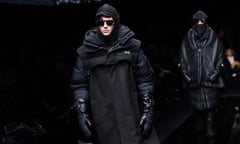 Models in heavy black coats