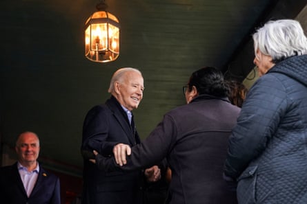 Joe Biden greets supporters and volunteers