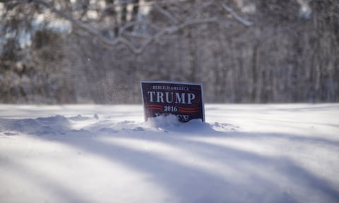 trump sign in snow