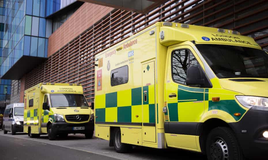 Ambulances outside the Royal London hospital 