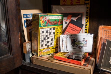 Will Shortz collects crossword-themed antiques at his home in upstate New York.