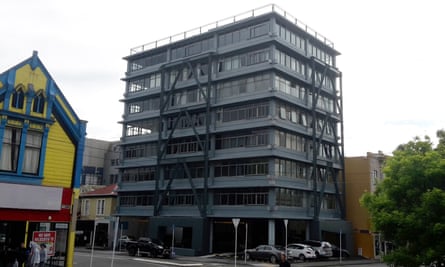 Rostrevor House in Wellington, which has a concrete frame at ground level and an eccentrically braced steel frame above