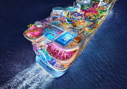 Concept image of a ship lit up like a fairground