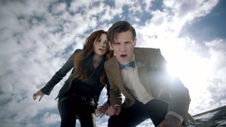 Matt Smith at the Doctor and Karen Gillan as Amy Pond in Doctor Who, 2012.