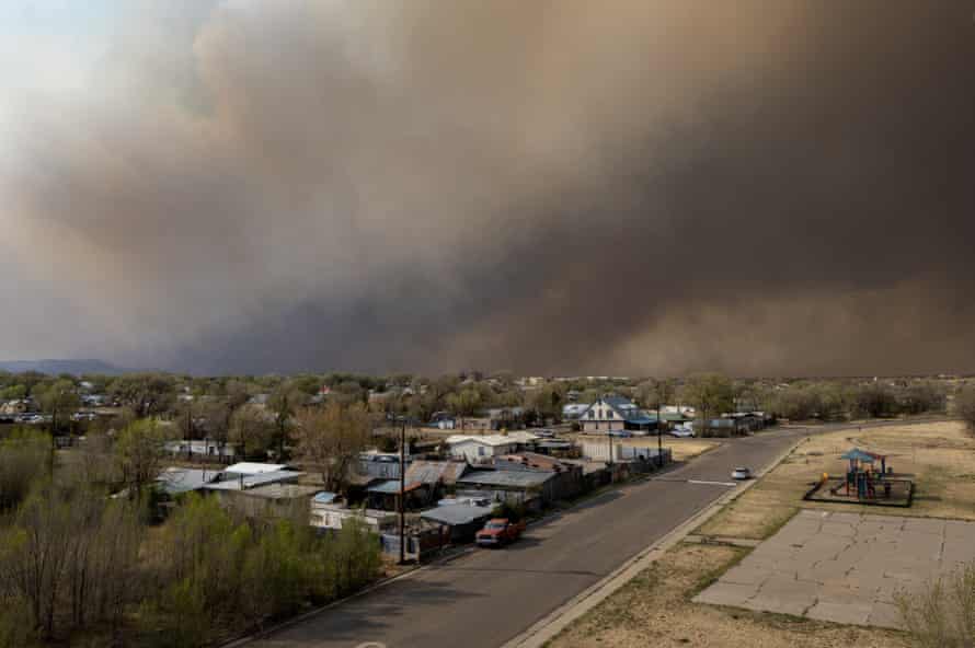 The Calf Canyon fire burns in the Gallinas Canyon near Las Vegas, New Mexico.
