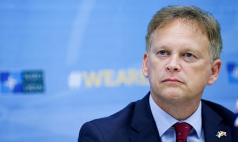 Grant Shapps looks on during the signing ceremony at a Nato defence ministers’ meeting at the alliance’s headquarters in Brussels, Belgium, in October 2023