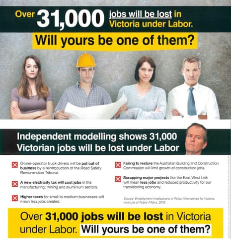 election flyer printed by the Liberal party