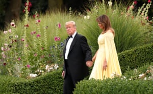 The Trumps leave the US ambassador’s residence to head to Blenheim Palace
