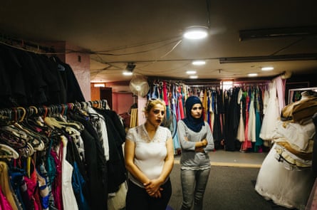 Suzanne Hammoud’s wedding dress store in Akkar, in northern Lebanon, on 14 July.