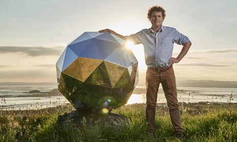 Rocket Lab founder and CEO Peter Beck is pictured with the Humanity Star in Auckland