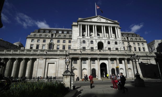 View of the Bank of England in the City of London