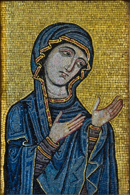 Byzantine-style mosaic showing the Virgin as Advocate for the Human Race, from Palermo Cathedral, circa AD1130-1180.