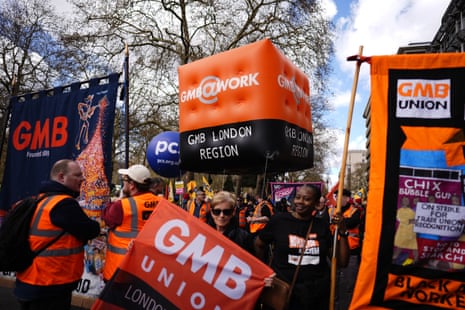 GMB reps take part in theTogether Alliance march.