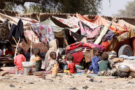 Children displaced by RSF attacks in Tawila, North Darfur